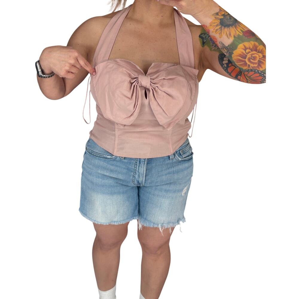 ASTR The Label halter crop top in Blush